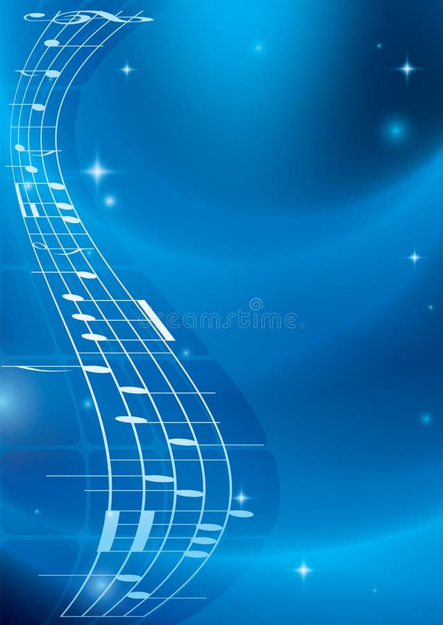 Fond bleu lumineux de musique avec le gradient illustration libre de droits