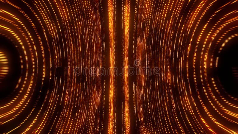 Fond circulaire rond d'or orange de mouvement de boucle de Matrix GridLines VJ