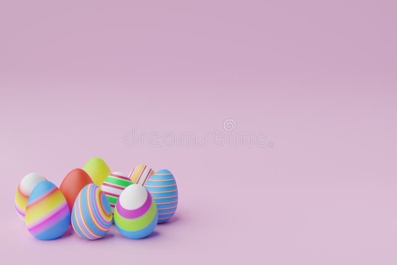 Fond colorat pentru ouă de Paște pentru ziua de Paște 3d vector illustration