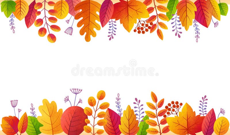 Fond coloré d'or d'affiche de vecteur de feuilles d'automne Cadre latéral de feuillage d'automne lumineux d'isolement sur le fond illustration de vecteur