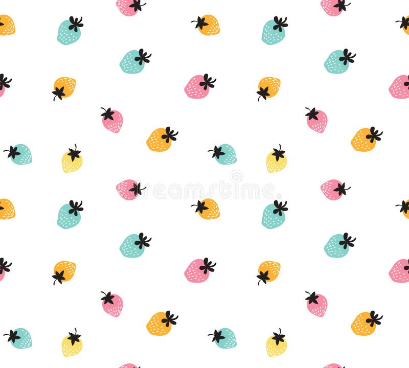 Fond coloré de fraise de vecteur Modèle sans couture des fraises tirées par la main illustration de vecteur Fond coloré de fraise de vecteur Modèle sans couture des fraises tirées par la main illustration de vecteur
