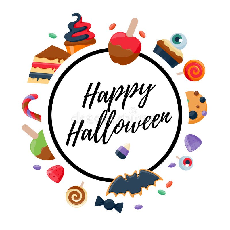 Fond coloré de partie de bonbons à Halloween illustration de vecteur Fond coloré de partie de bonbons à Halloween illustration de vecteur
