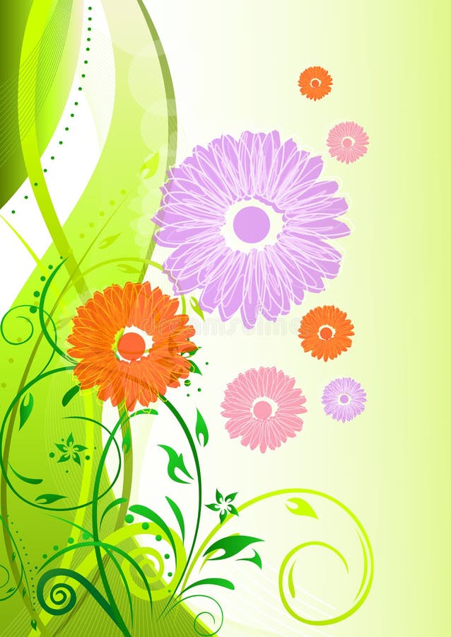 Illustration of colorful vector background with flowers on white background. Illustration of colorful vector background with flowers on white background