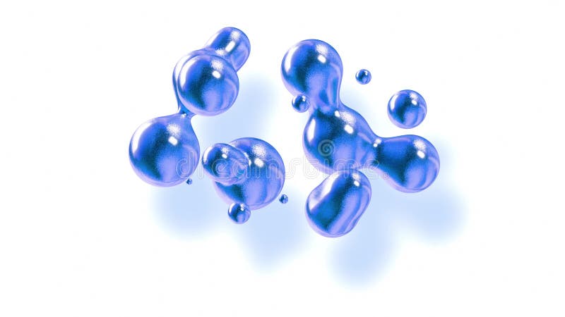 Fond d'abstrait des Amasing metaballs comme si les gouttes de verre ou les sphères remplies d'étincelles bleues fusionnent ensemb illustration de vecteur