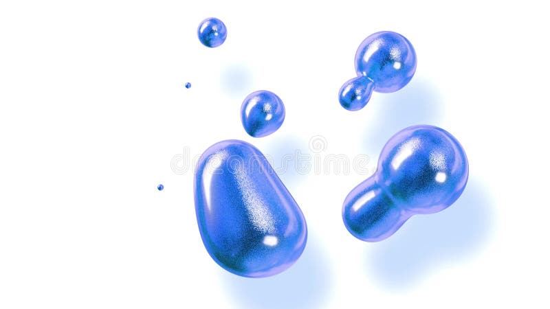 Fond d'abstrait des Amasing metaballs comme si les gouttes de verre ou les sphères remplies d'étincelles bleues fusionnent ensemb illustration de vecteur