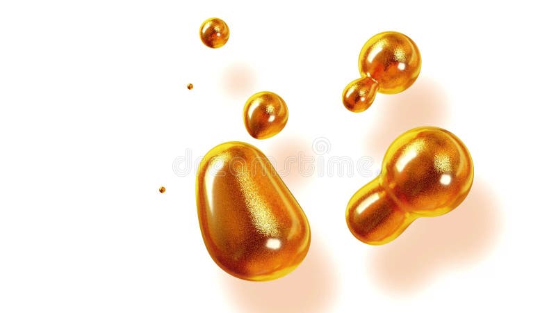 Fond d'abstrait des Amasing metaballs comme si les gouttes de verre ou les sphères remplies d'étincelles d'or fusionnent ensemble illustration de vecteur