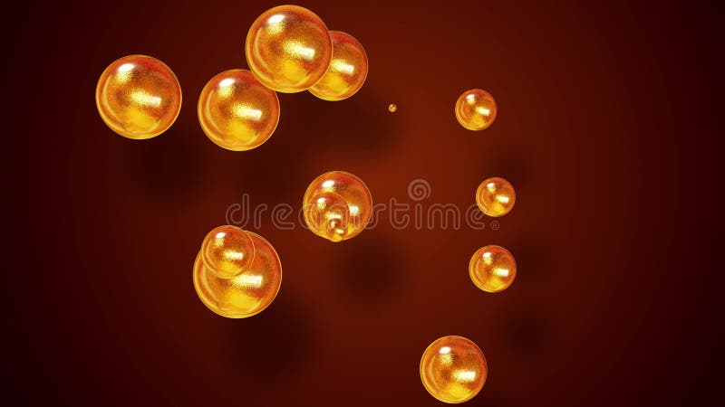Fond d'abstrait des Amasing metaballs comme si les gouttes de verre ou les sphères remplies d'étincelles d'or fusionnent ensemble illustration libre de droits