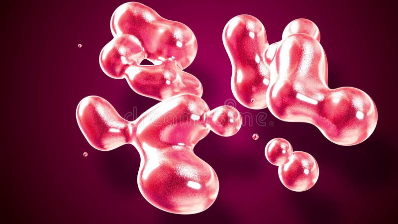Fond d'abstrait des Amasing metaballs comme si les gouttes de verre ou les sphères remplies d'étincelles rouges fusionnent ensemb illustration de vecteur