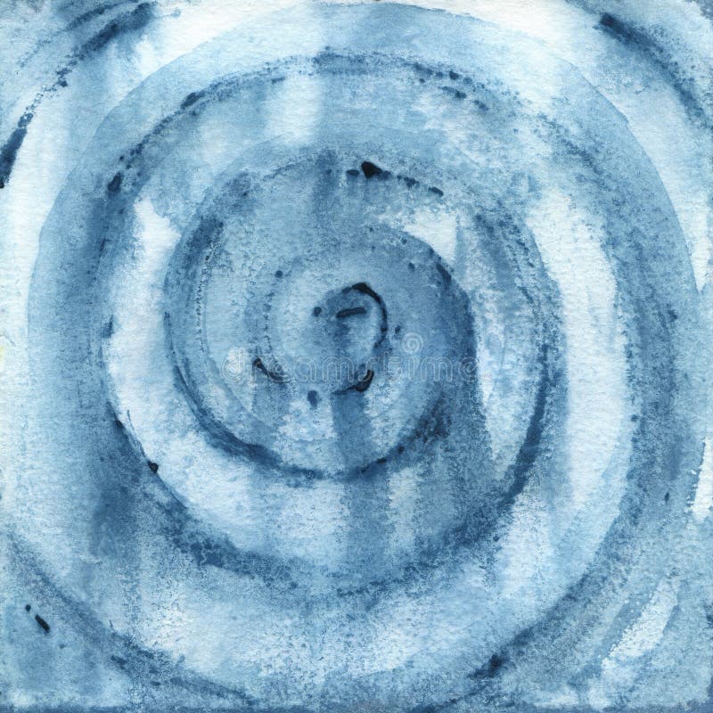 Fond d'aquarelle en spirale bleue abstraite. Aquarelle peinte à la main en bleu avec motif en spirale.