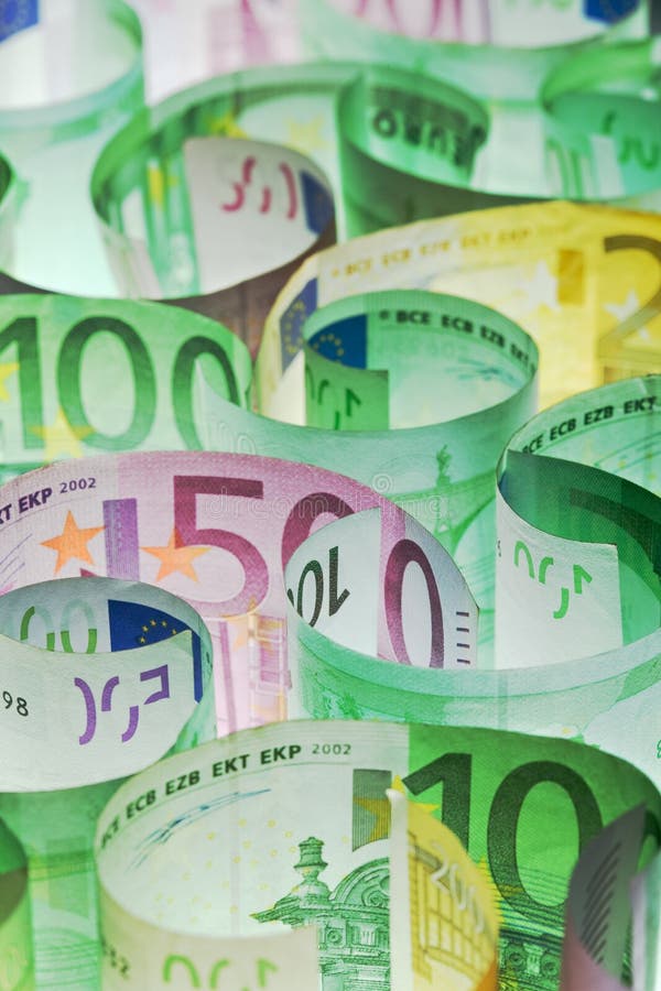 Fond d'argent - euro billets de banque sous allumé photo libre de droits Fond d'argent - euro billets de banque sous allumé photo libre de droits
