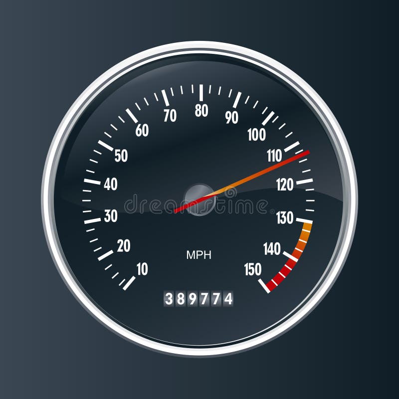 Indicateur De Vitesse De Voiture. Compteur Kilométrique Sur Le Tableau De  Bord. Mesure De Vitesse Avec La Gs Et Le Mille. Compteur Illustration de  Vecteur - Illustration du cadran, moteur: 186024193