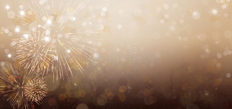 Fond d'écran Bonne Année avec des feux d'artifice image stock