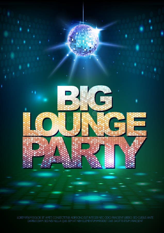 Fond de boule de disco Partie de salon d'affiche de disco grande illustration stock Fond de boule de disco Partie de salon d'affiche de disco grande illustration stock