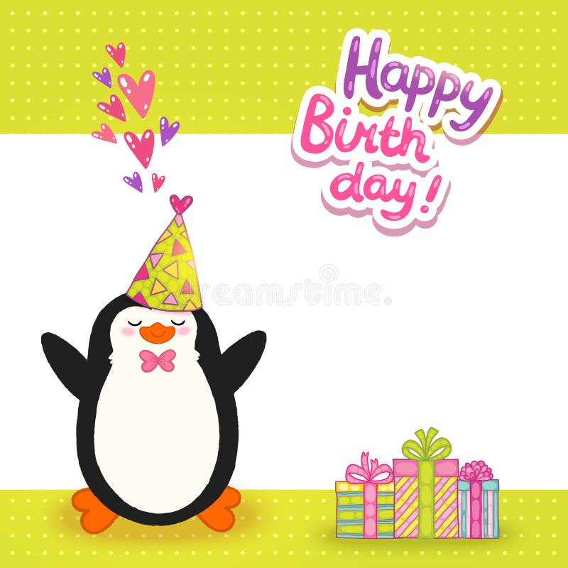 Carte D'anniversaire De Pingouin, Carte D'anniversaire