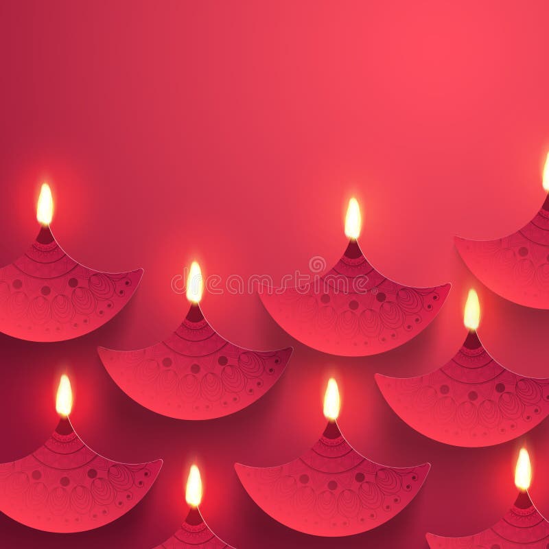 Fond de célébration de Diwali avec des lampes à pétrole et x28 ; Diya& x29