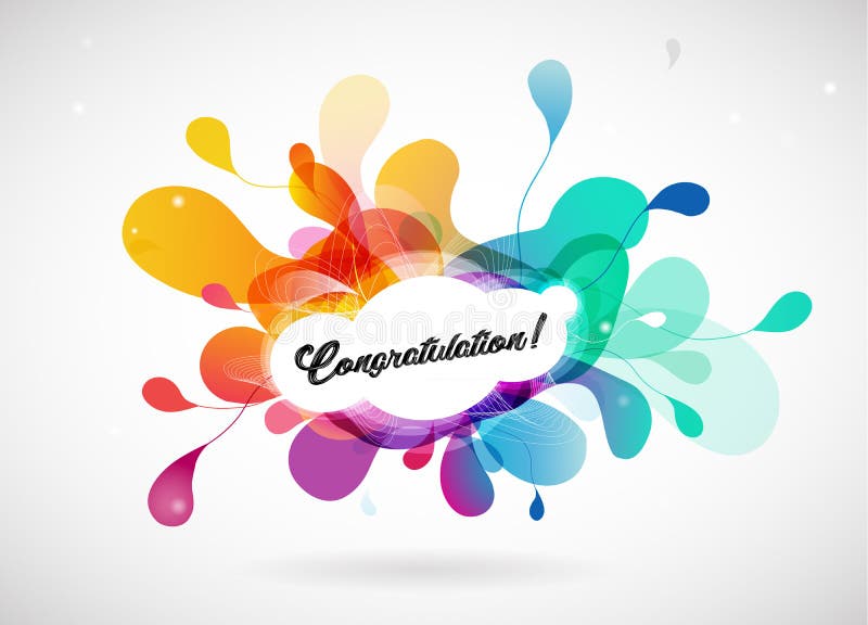 Fond de flori colorate abstract cu text de felicitare. stock illustration