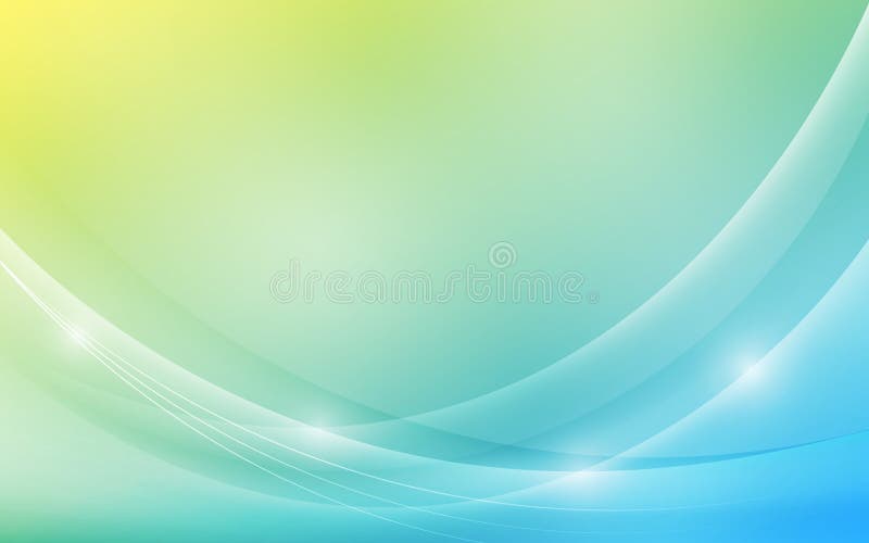 Fond de gradient pastel abstract albastru și galben cu curbe și linii strălucitoare royalty free illustration