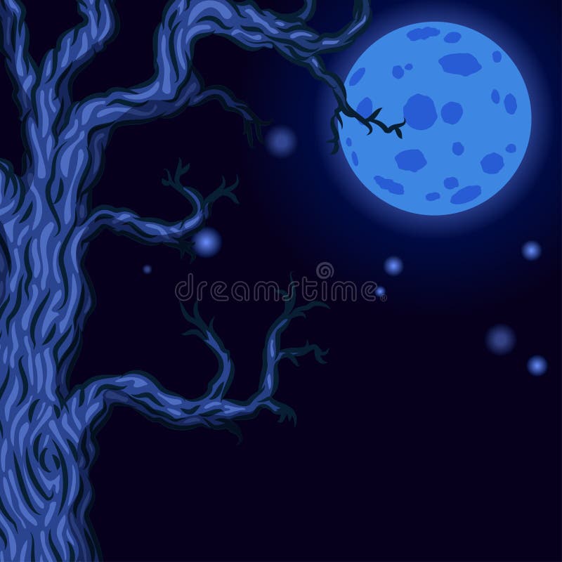Fond de Halloween avec des silhouettes des arbres de Halloween illustration libre de droits Fond de Halloween avec des silhouettes des arbres de Halloween illustration libre de droits