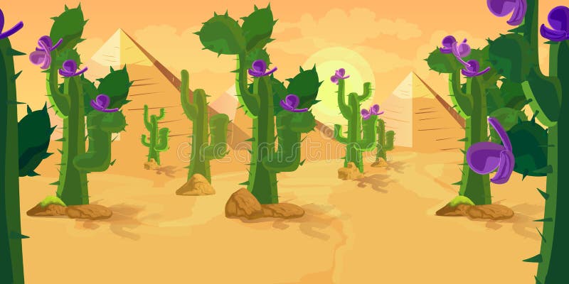 Fond de jeu de cactus illustration de vecteur Fond de jeu de cactus illustration de vecteur