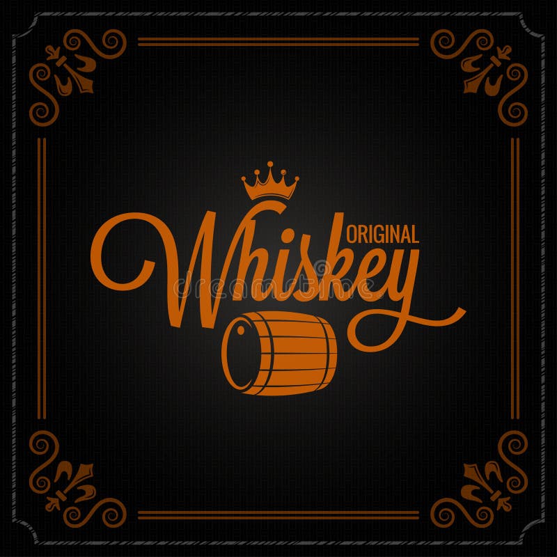 Fond de logo de conception de label de baril de whiskey illustration libre de droits Fond de logo de conception de label de baril de whiskey illustration libre de droits