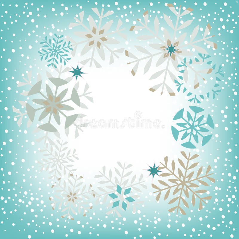 Background with snowflakes and copyspace in cerner. Background with snowflakes and copyspace in cerner