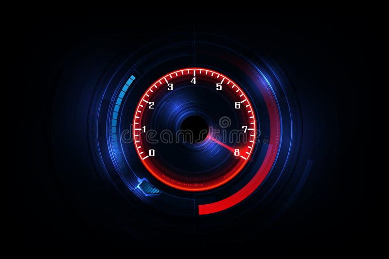 Fond de mouvement de vitesse avec la voiture rapide de tachymètre Emballage du fond de vitesse