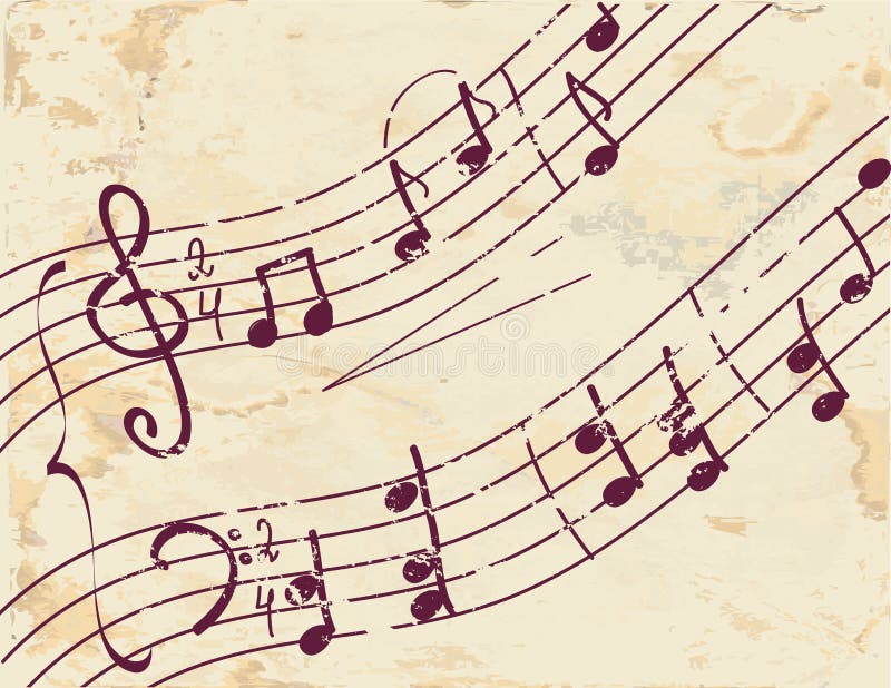 Fond de note musicale sur le papier illustration stock Fond de note musicale sur le papier illustration stock