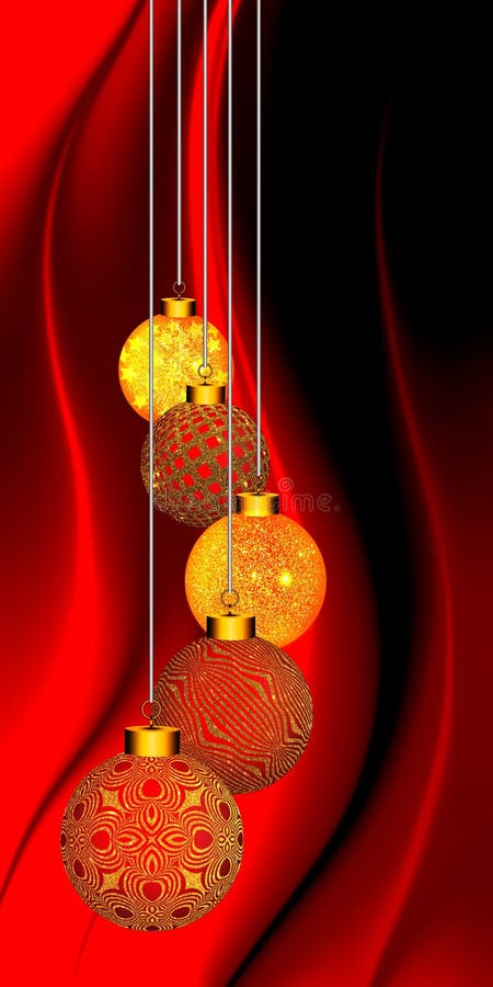 Fond de Noël avec l'ornement d'or sur le fond onduleux rouge et noir illustration stock Fond de Noël avec l'ornement d'or sur le fond onduleux rouge et noir illustration stock