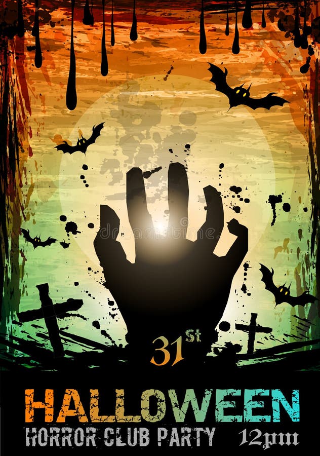 Fond de partie d'horreur de crainte de Halloween illustration libre de droits Fond de partie d'horreur de crainte de Halloween illustration libre de droits