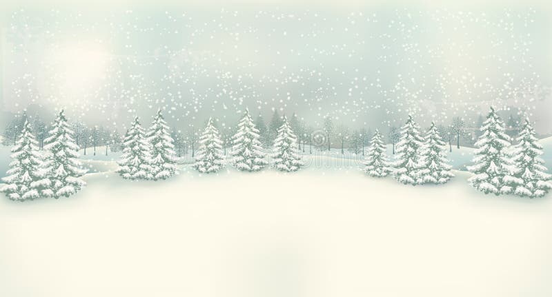 Fond de paysage d'hiver de Noël de vintage illustration libre de droits