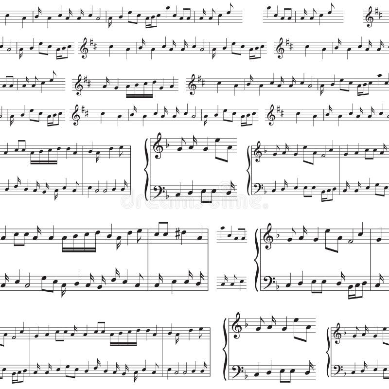 Fond de vecteur - modèle sans couture avec les notes noires de musique illustration libre de droits Fond de vecteur - modèle sans couture avec les notes noires de musique illustration libre de droits