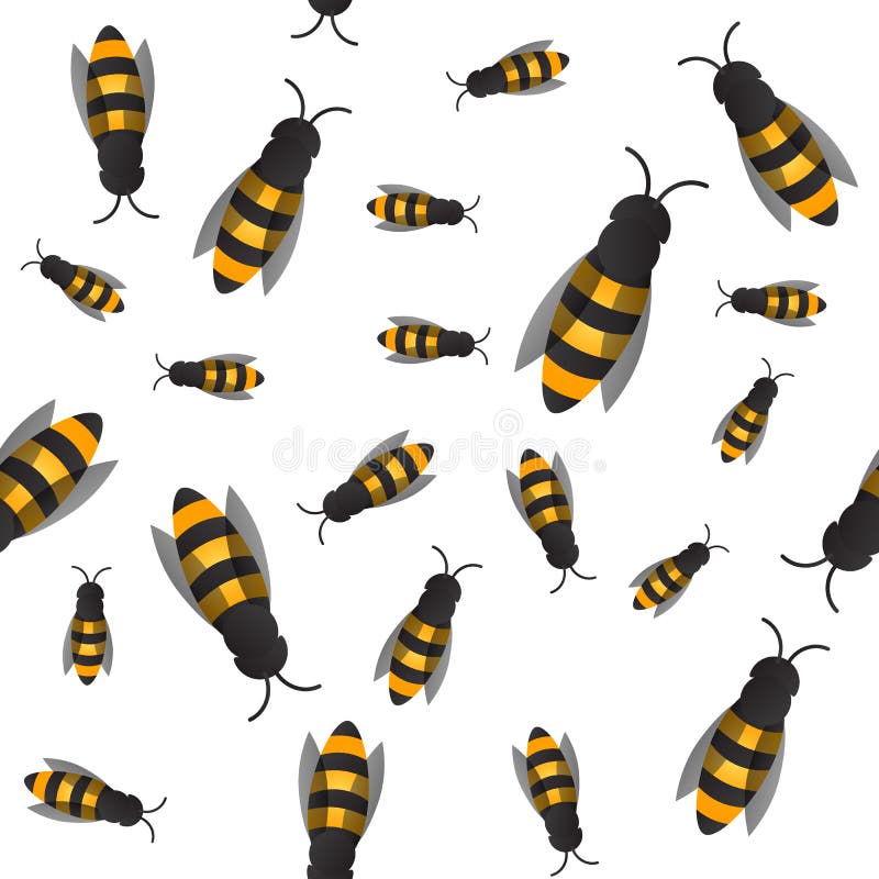 Fond de viespi și albine. vector. tipar fără probleme royalty free illustration