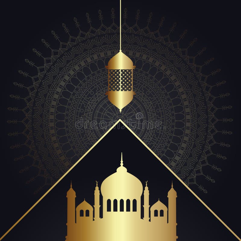 Fond décoratif de kareem du Ramadan avec les mosquées et la lanterne de pendaison illustration stock