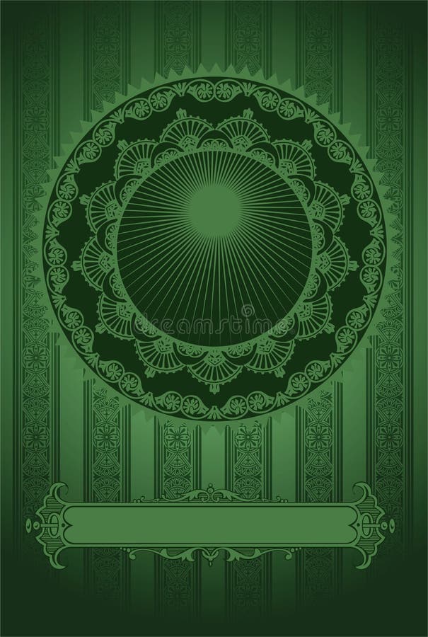 Fond fleuri de luxe de cru vert-foncé illustration libre de droits