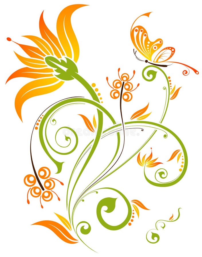 Fond floral illustration stock