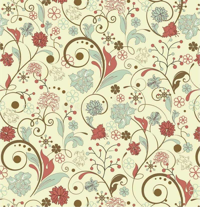 Fond floral de cru illustration stock Fond floral de cru illustration stock