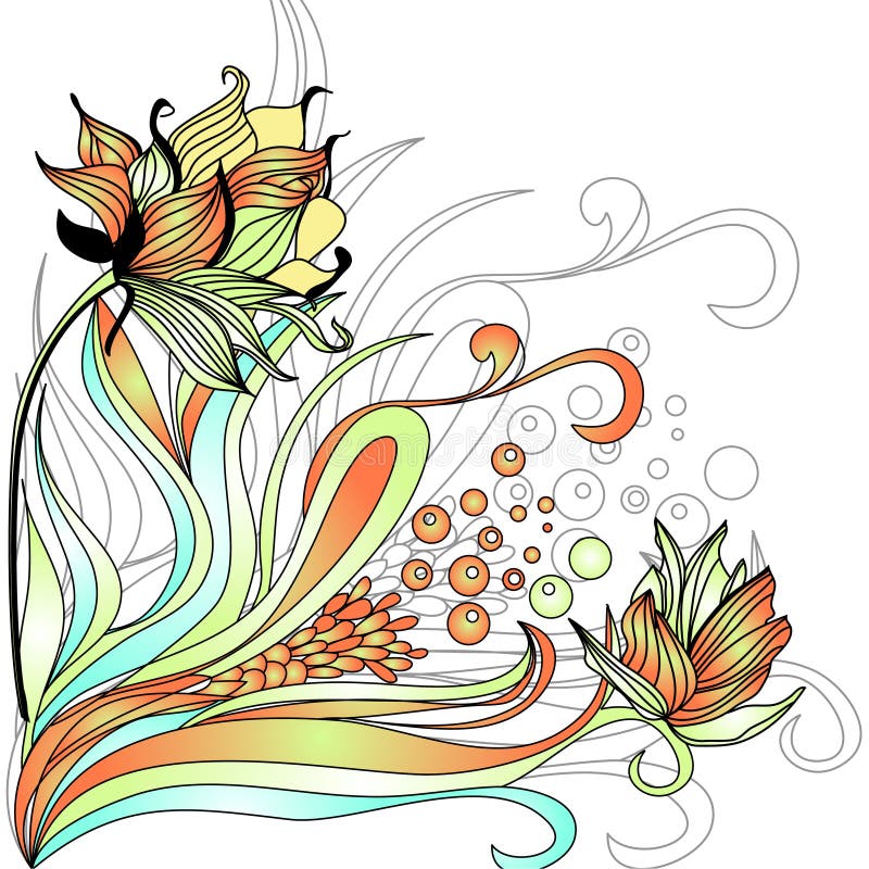 Fond floral décoratif illustration de vecteur