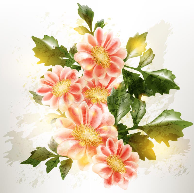 Fond floral grunge de vecteur dans le type de cru illustration de vecteur Fond floral grunge de vecteur dans le type de cru illustration de vecteur