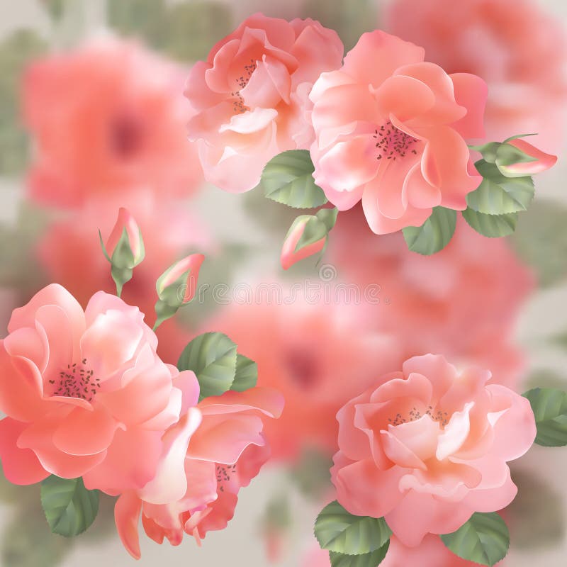 Conception Florale Romantique D'invitation Illustration de Vecteur