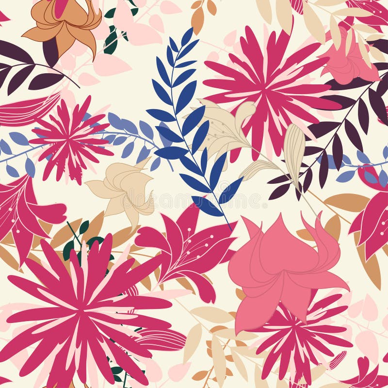 Fond floral sans joint illustration de vecteur