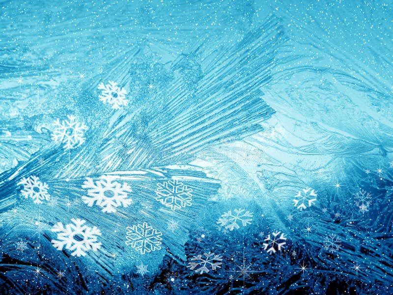 Frosty natural background with snowflakes. Frosty natural background with snowflakes