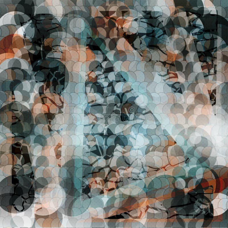 Fond géométrique abstrait précis cercles et lignes colorés effet de broyage illustration vectorielle illustration de vecteur
