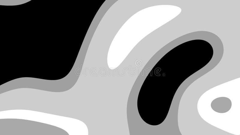 Fond géométrique liquide abstrait aux formes arrondies en noir. blanc. et gris illustration de vecteur