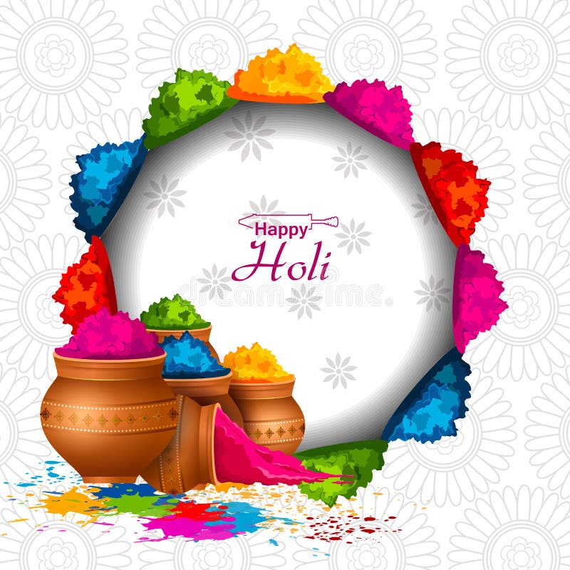 Easy to edit vector illustration of Colorful Happy Hoil background for festival of colors in India. Easy to edit vector illustration of Colorful Happy Hoil background for festival of colors in India