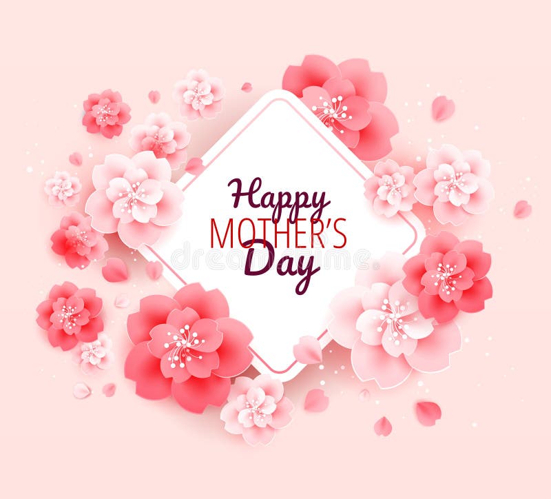 Fond heureux de jour de mères avec des fleurs - dirigez l'illustration illustration stock