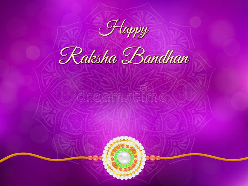 Fond heureux de Raksha Bandhan avec le mandala et le rakhi illustration de vecteur Fond heureux de Raksha Bandhan avec le mandala et le rakhi illustration de vecteur