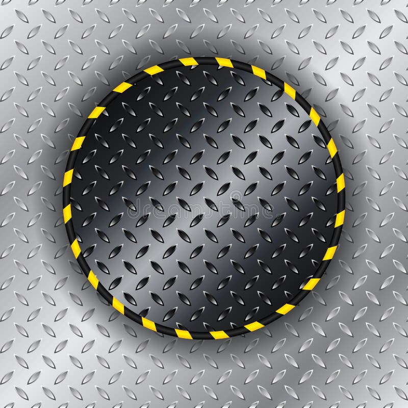 Fond industriel avec le cercle rayé jaune illustration de vecteur Fond industriel avec le cercle rayé jaune illustration de vecteur