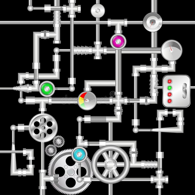Fond industriel de steampunk illustration de vecteur Fond industriel de steampunk illustration de vecteur
