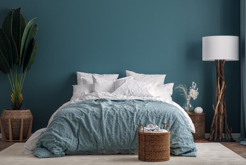 Fond intérieur de chambre vert foncé illustration stock