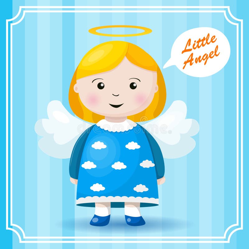 Fond lumineux de vacances avec le petit ange drôle illustration stock Fond lumineux de vacances avec le petit ange drôle illustration stock